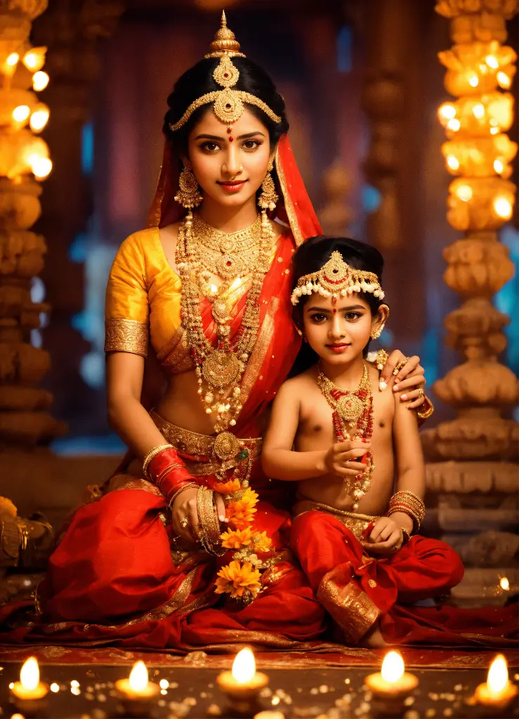 Diwali celebrations with sparklers. Beautiful pict.webp